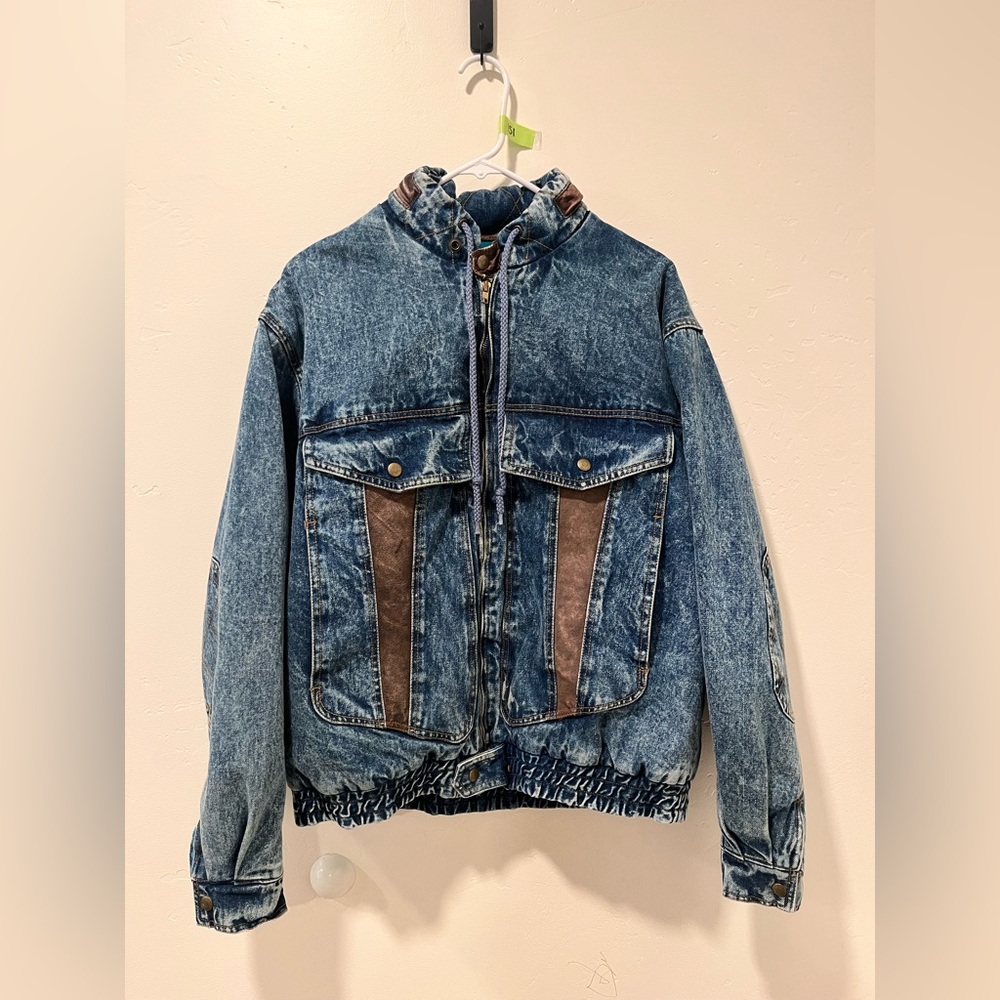 Vintage Eagle Ridge Hooded Denim Jacket | 90s Acid Wash Jean Jacket | Unisex